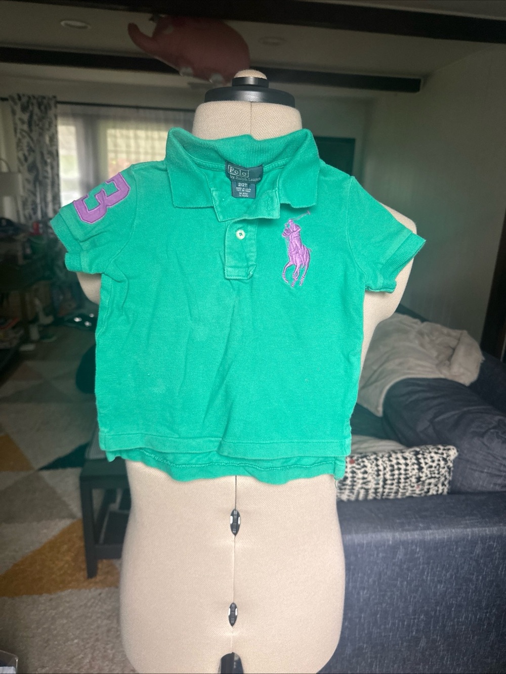 Polo Ralph Lauren Boys Classic Vintage Polo Shirt sz 2T Big Pony Green